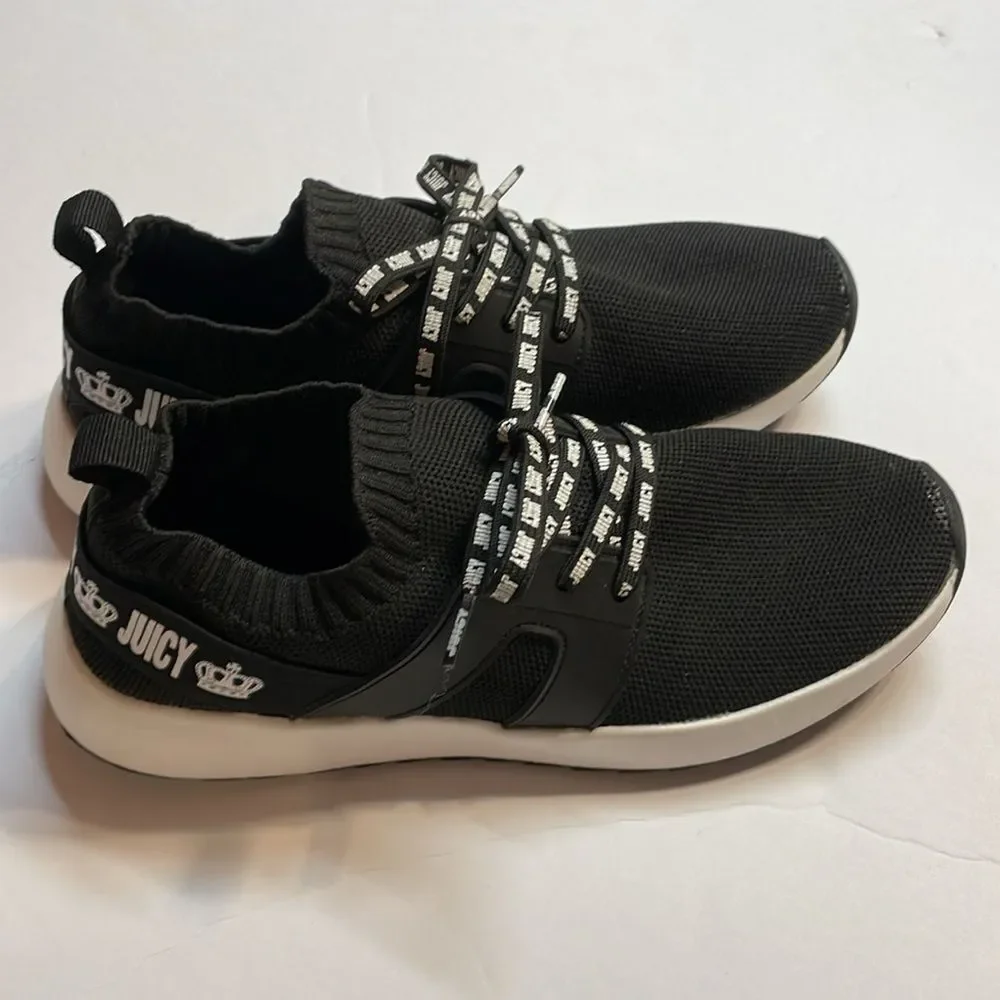 Juicy by Juicy Couture Avaya women sneaker Black/White Stretchy Mesh Sz 7